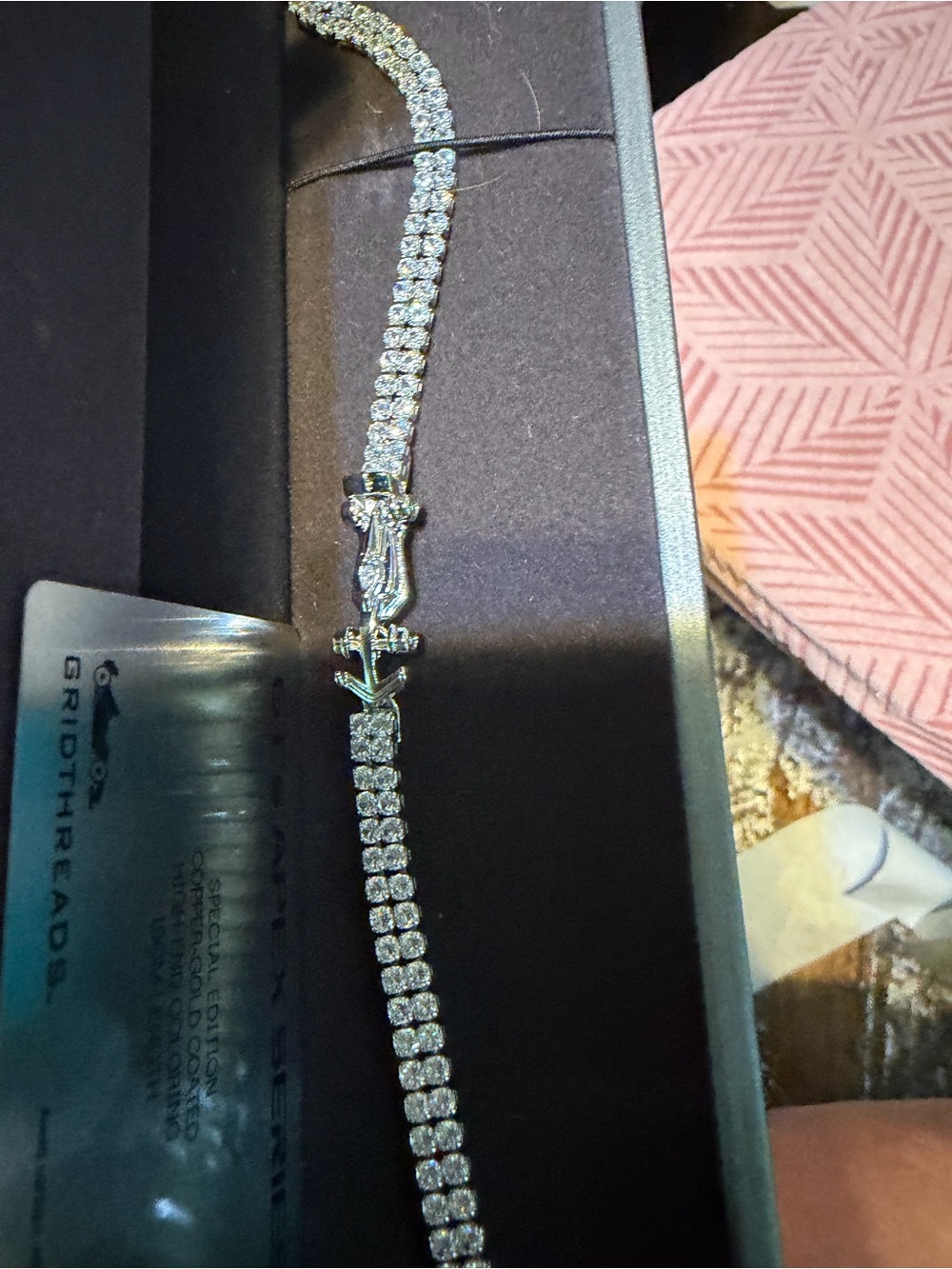 Silver-Tone Clear Crystal Tennis Watch Bracelet - Women's Accessories